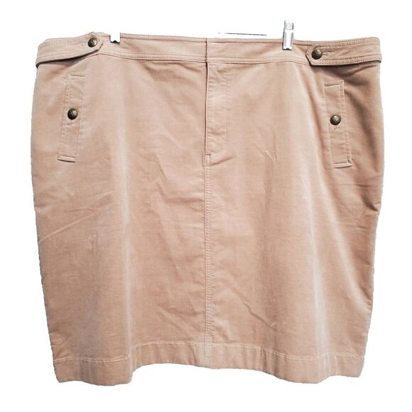 Talbots Woman Tan Corduroy Front-Zip Pencil Skirt Size 22W NWT - Picture 1 of 7